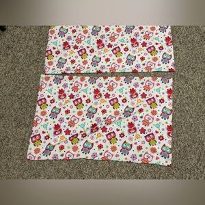 Mainstays Multicolor Owl and Flower pillowcases, standard size